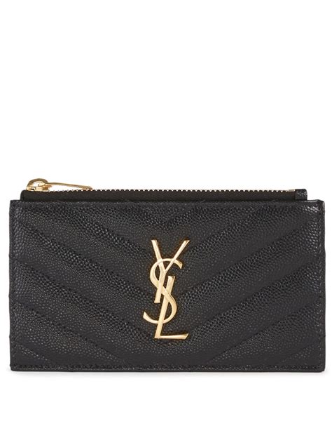 blue ysl card holder|ysl card holder with zipper.